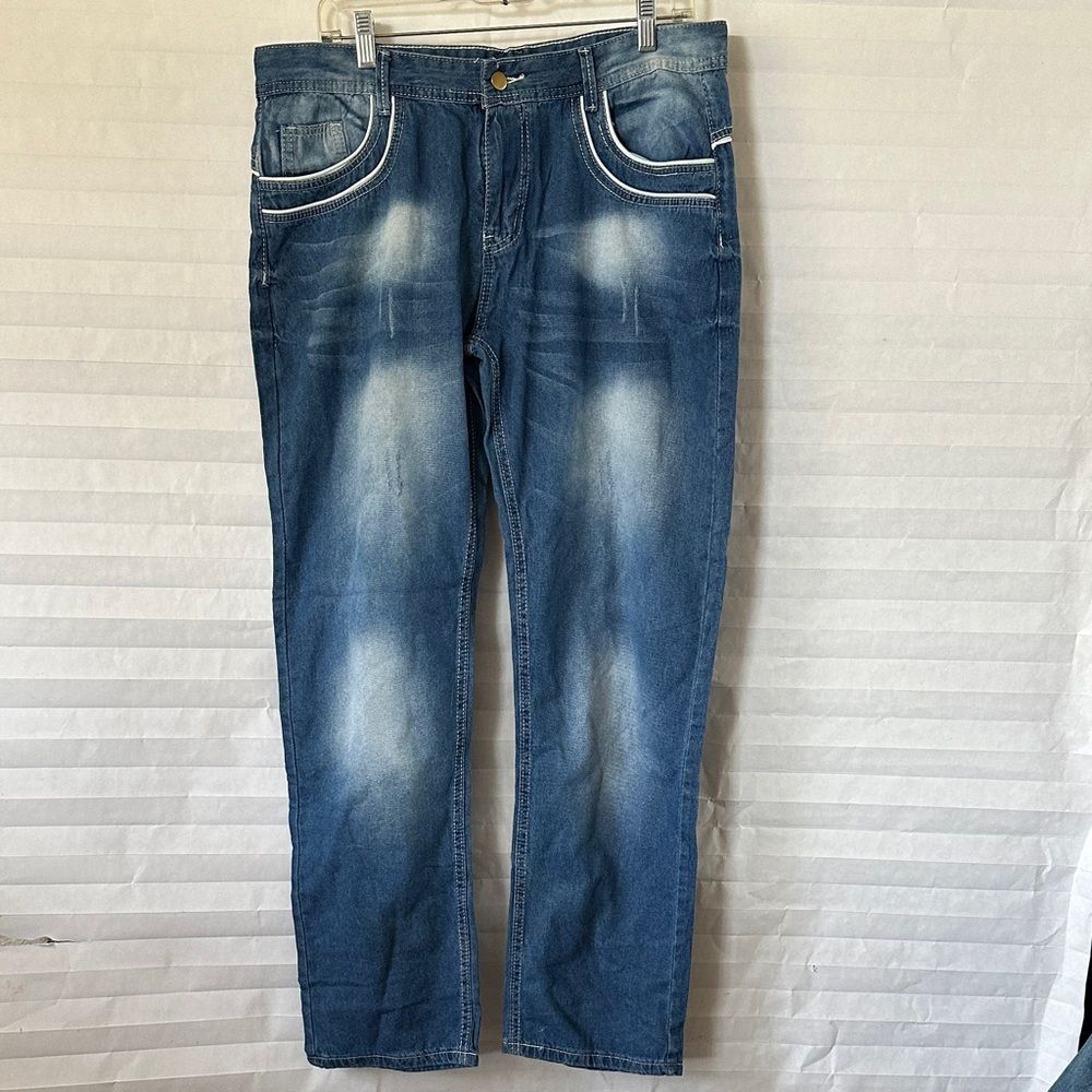 Men’s Unbranded Blue Straight‑Leg Denim Jeans – Size 1L